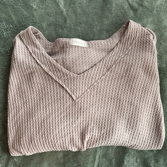 Altar'd State Sweaters - Soft Waffle Knit V-Neck Sweater - Altar’d State